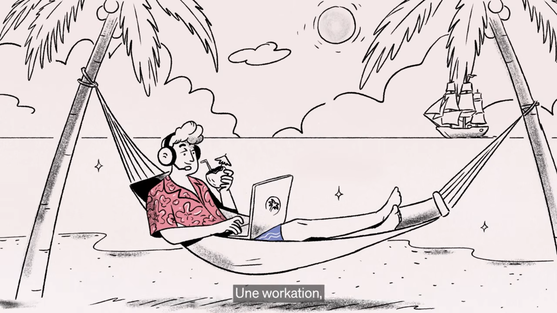 Workation, illustration