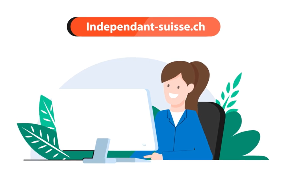 illustration mettant en scène une indépendante sur son ordinateur